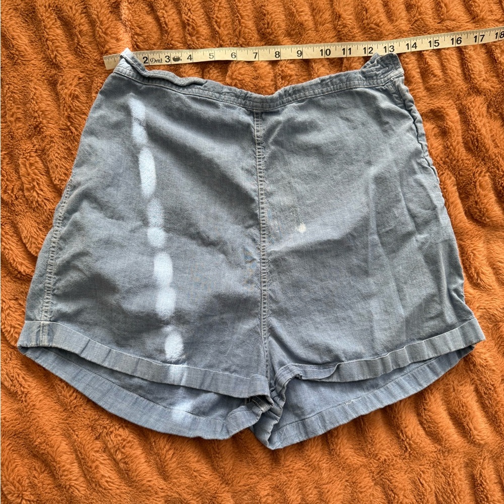 Vintage Light Blue Side Zipper Shorts